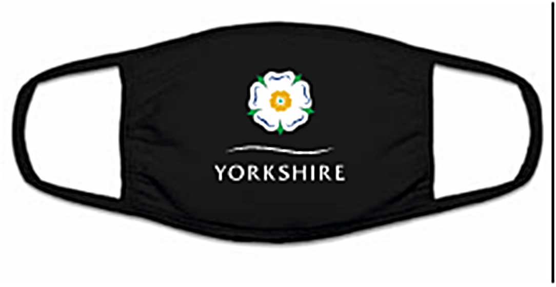 Yorkshire White Rose face mask